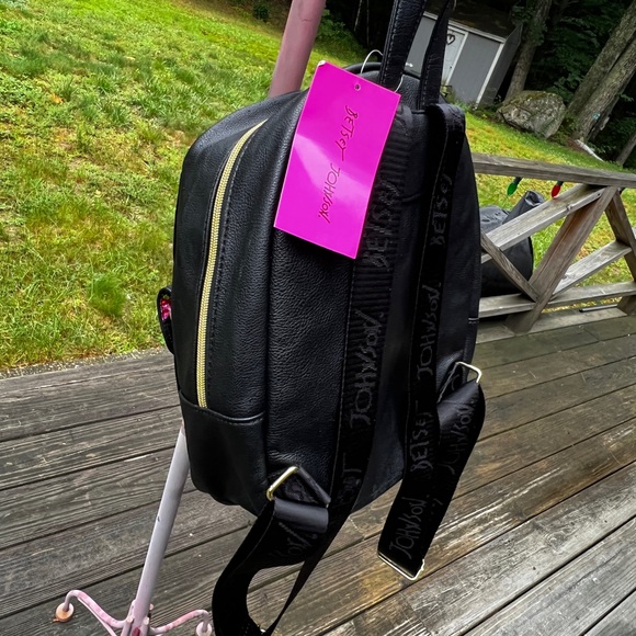 Betsey Johnson Metallic Black BM19515 Backpack - Picture 9 of 10